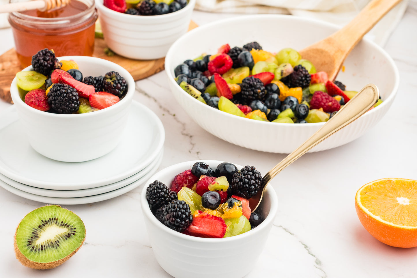 Fruit Salad with Honey Lime Dressing