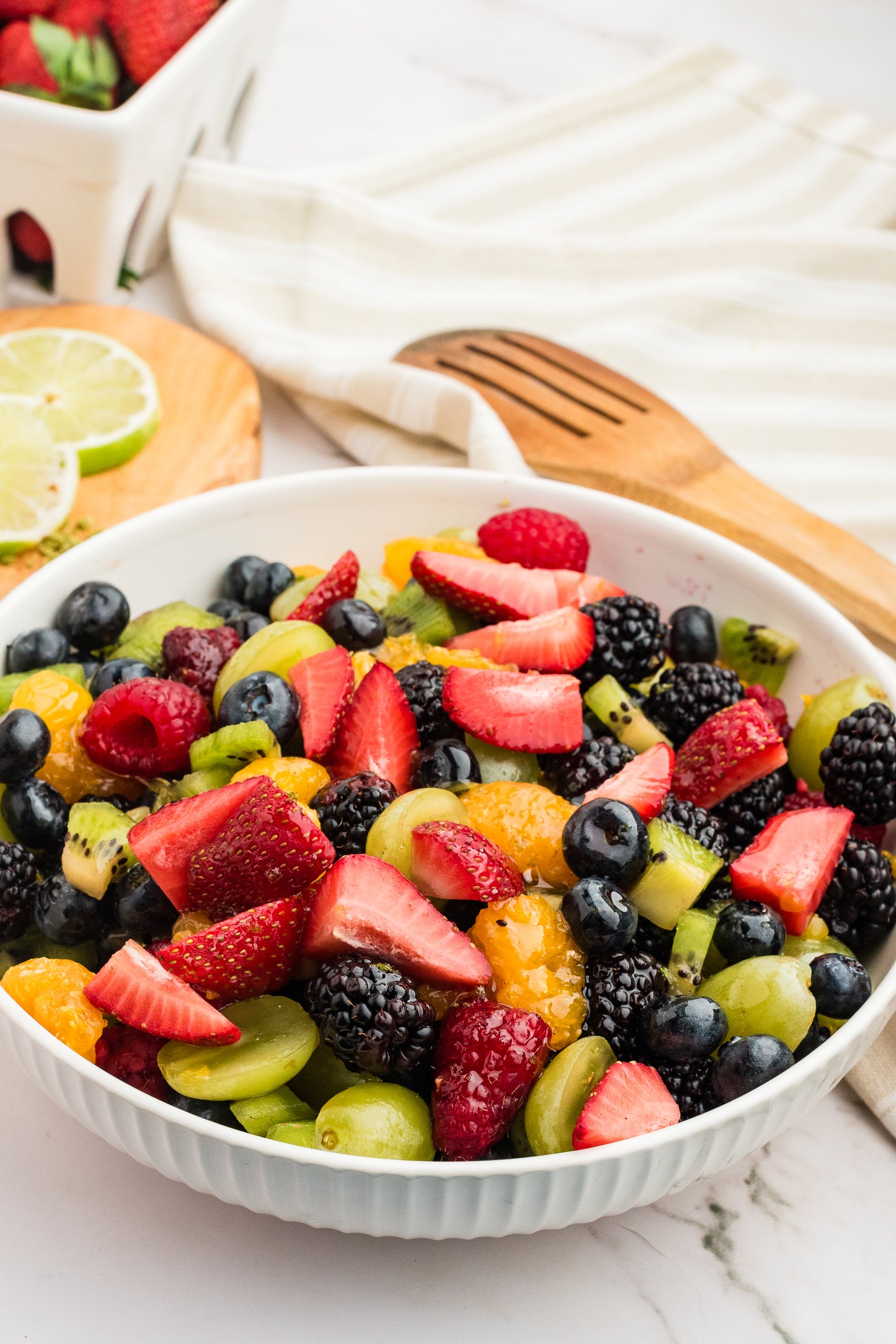 Fruit Salad with Honey Lime Dressing