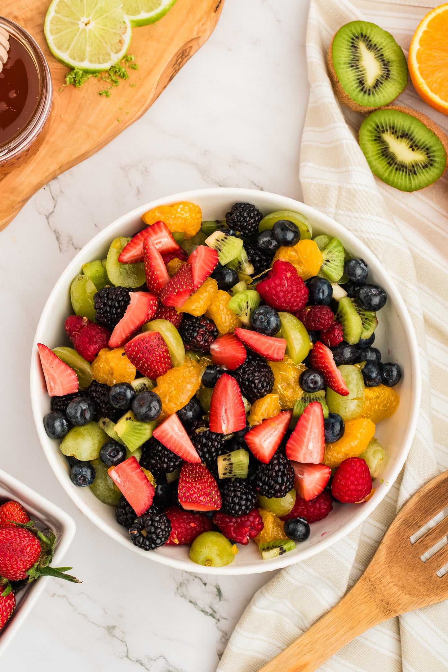 Fruit Salad with Honey Lime Dressing
