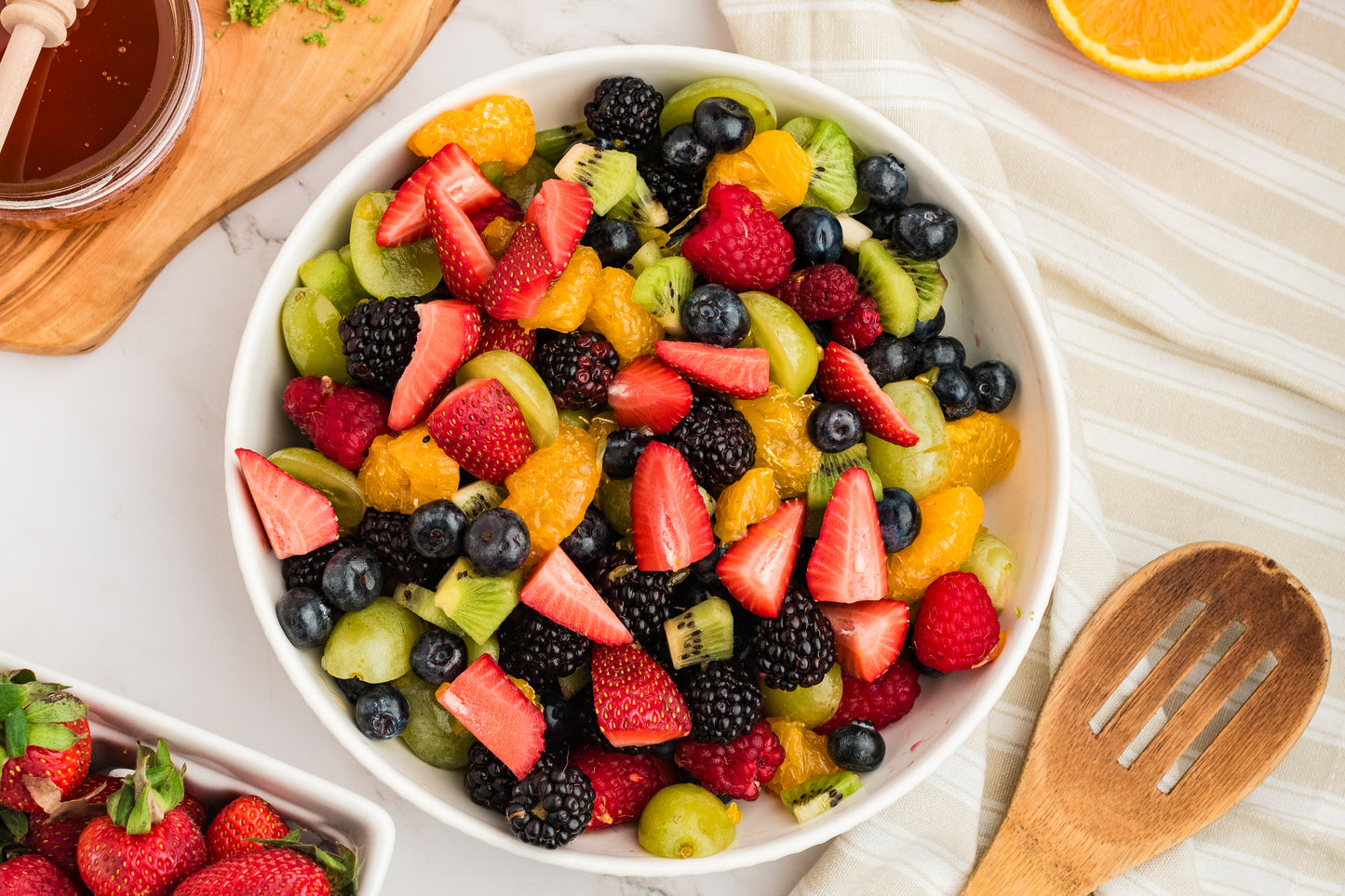 Fruit Salad with Honey Lime Dressing
